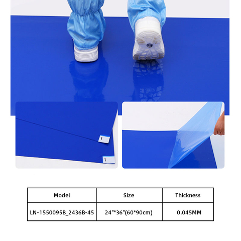 LN-1550095B_KJ2436B-45 Transparent Sticky Pad Antibacterial Sticky Pad for Household Door Entrance