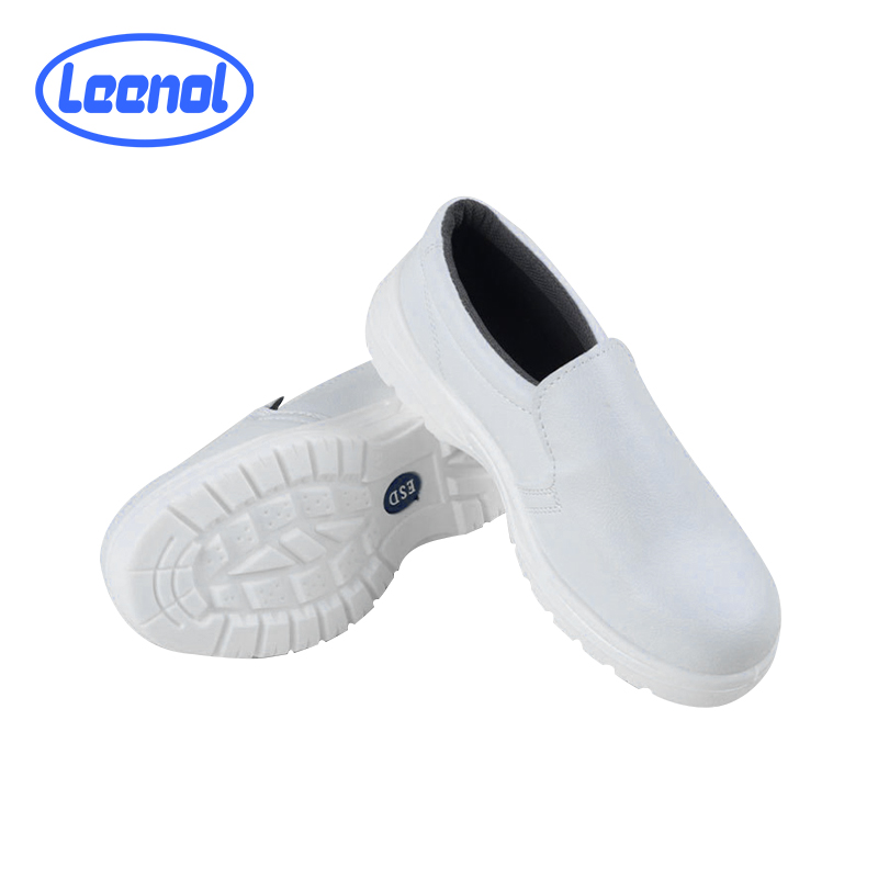 White Safety Shoes with SS Toe and SS Sole for Cleanroom
