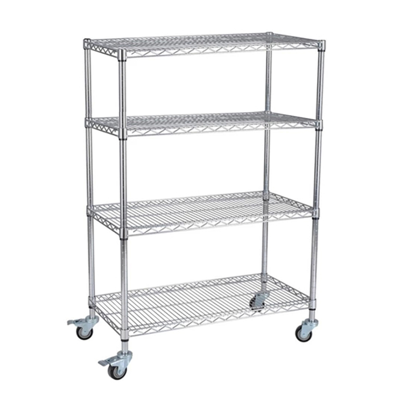 Heavy Duty Chrome ESD Anti-static SMD Reel Frame Wire Shelf Trolley for Warehouse Storage