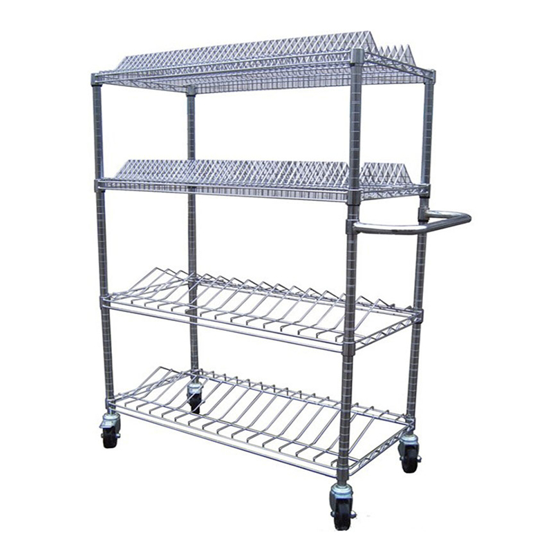 ESD Antistatic Chrome Plated Wire Rack Trolley