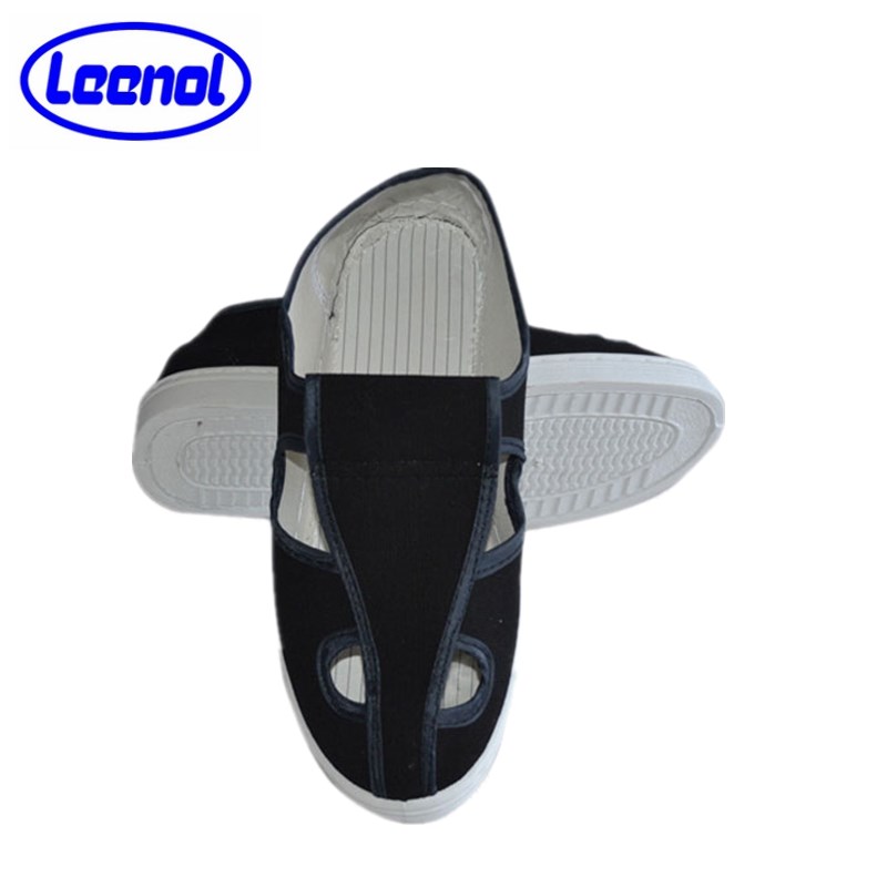 LN-1577105 PVC Anti-static Shoes for Clean Room White Four-hole Breathable ESD Work Shoes