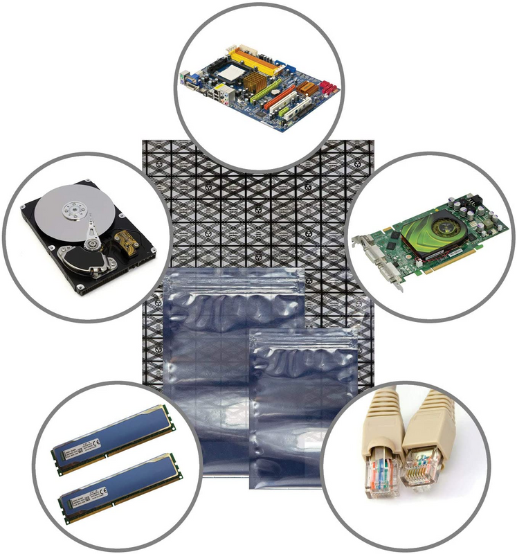Custom Foil Aluminium Antistatic Zipper Packing Shielding ESD Bag