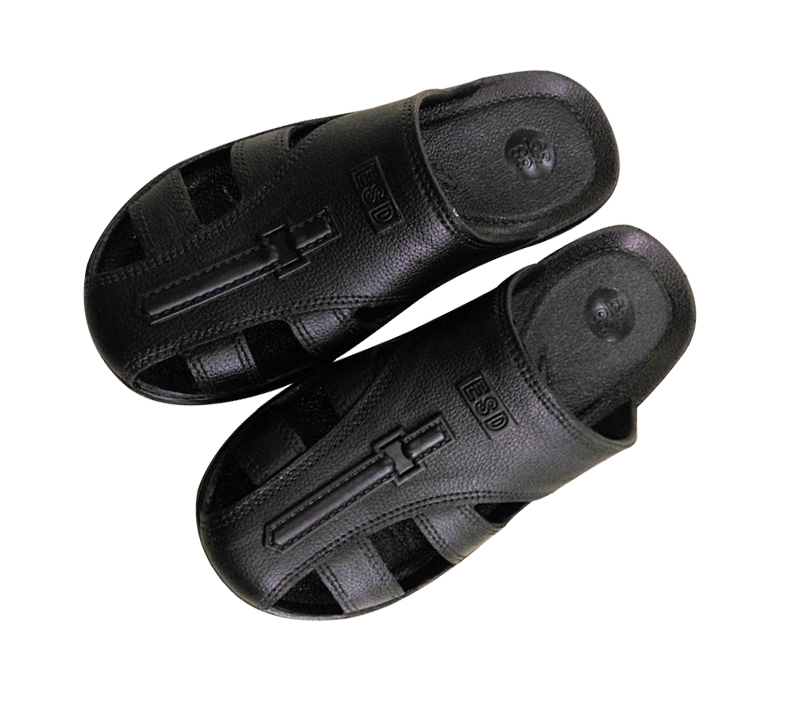 Leenol Black Antistatic Shoes for Cleanroom Comfortable ESD Slippers