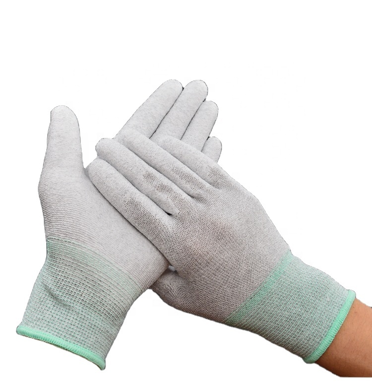 LN-1588003 Grey Carbon Glove ESD Working Glove With Printing