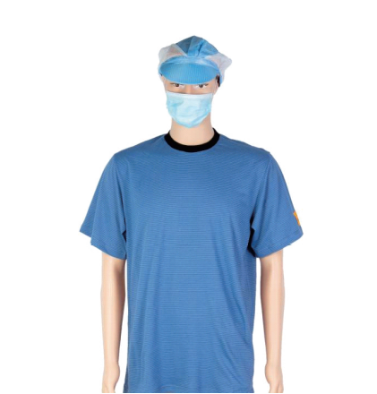 LN-1560109 Unisex ESD T-shirt Anti-static Clothing Clean Room Laboratory Use Washable T-shirt