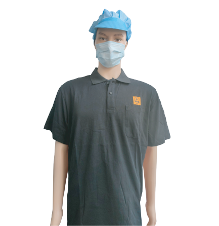 LN-1560106 Sofe And Comfortable Polo T-shirt Classic Antistatic Polo T-shirt For Cleanroom 