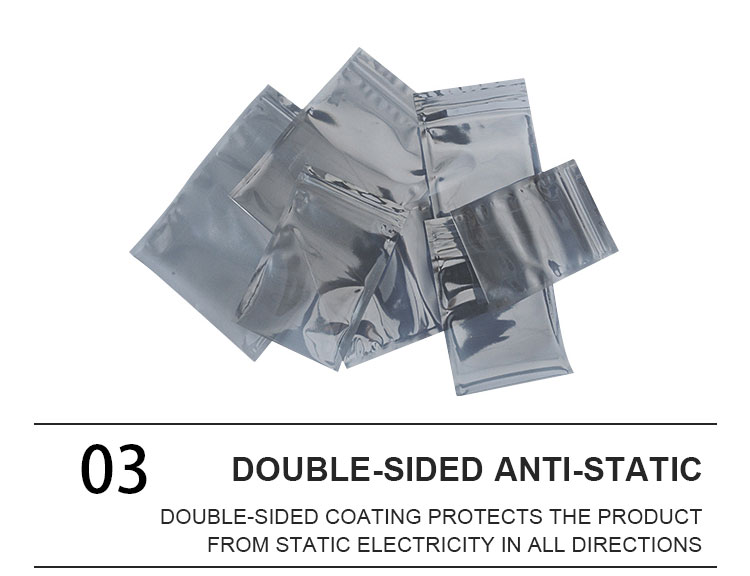 Three sided heat sealed edges on ESD aluminum foil bag