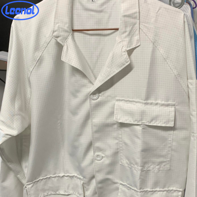 White 5mm Grid Moisture‑Wicking Short ESD Jacket