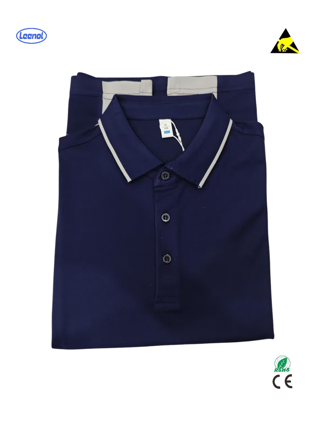 LEENOL ESD Short Sleeve Polo Shirt Composition: 98% polyester fiber, 2% conductive wire