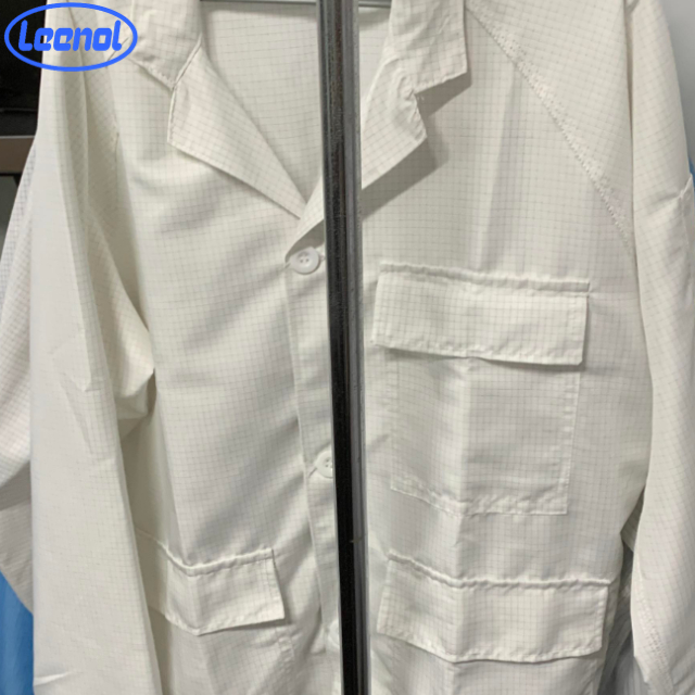 White 5mm Grid Moisture‑Wicking Short ESD Jacket