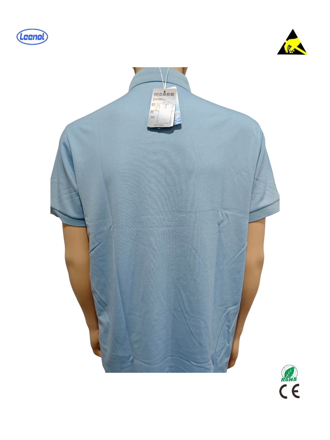 LEENOL ESD Short Sleeve Polo Shirt Anti-Static Polo Shirt Moisture-Wicking Workwear Industrial Work T Shirts