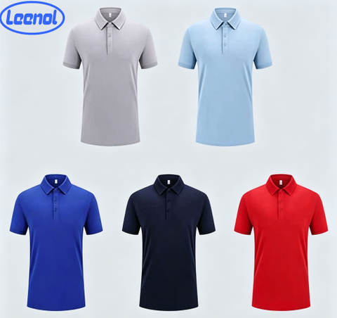Antistatic Short Sleeve Polo Shirt with Conductive Grid – Gray/Blue/Red